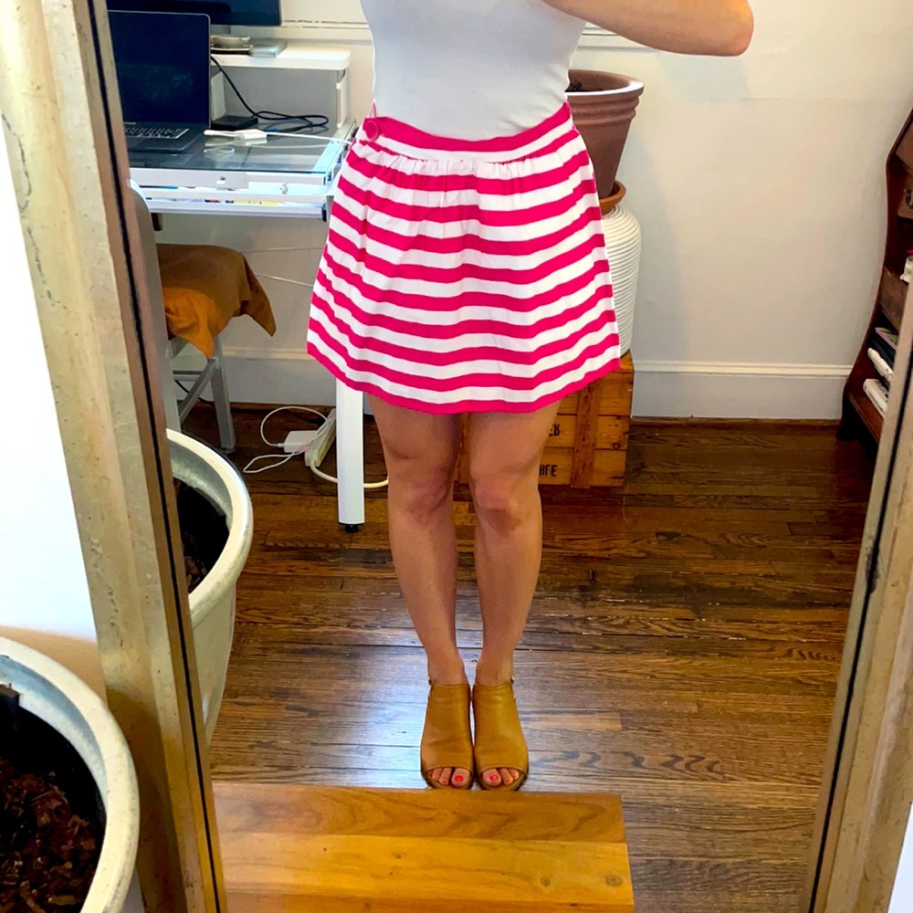 Lilly Pulitzer pink striped miniskirt size S